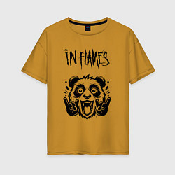 Футболка оверсайз женская In Flames - rock panda, цвет: горчичный