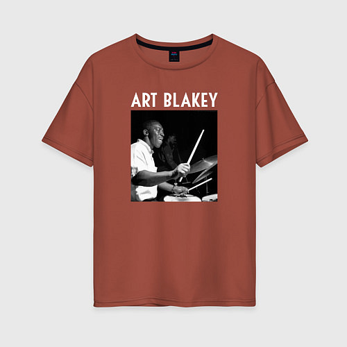 Женская футболка оверсайз Jazz legend Art Blakey / Кирпичный – фото 1