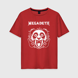 Футболка оверсайз женская Megadeth rock panda, цвет: красный