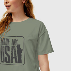 Футболка оверсайз женская Сделано в США, цвет: авокадо — фото 2