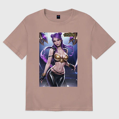 Женская футболка оверсайз Akali Kda League Of Legends / Пыльно-розовый – фото 1