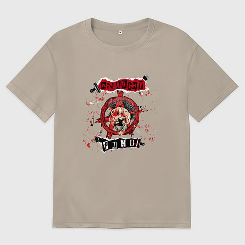 Женская футболка оверсайз Анархия краской / Миндальный – фото 1