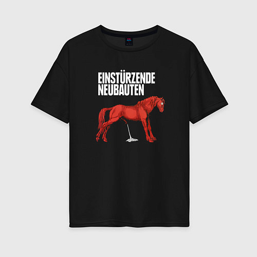 Женская футболка оверсайз Einstrzende Neubauten - Horse / Черный – фото 1
