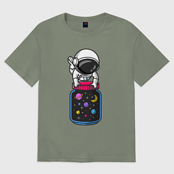 Женская футболка оверсайз Космос в баночке