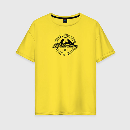 Женская футболка оверсайз Санкт-Петербург City / Желтый – фото 1
