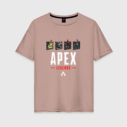 Женская футболка оверсайз Апекс легенд - все герои