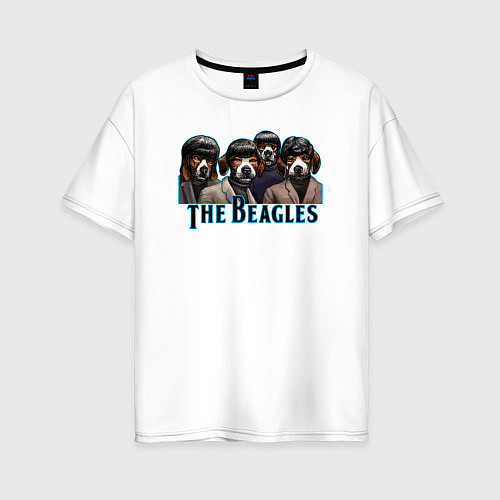 Женская футболка оверсайз Beatles beagles / Белый – фото 1