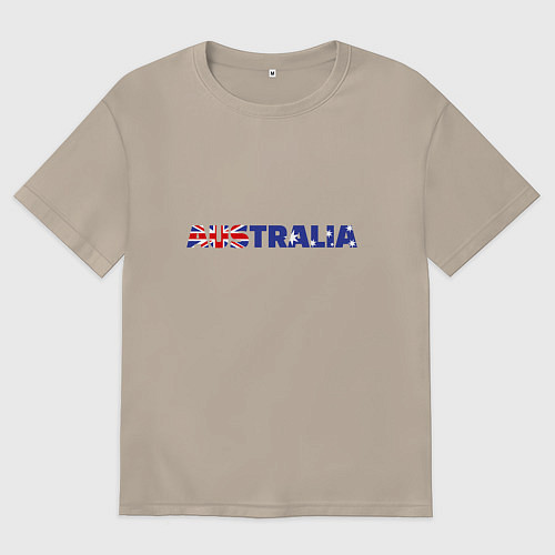 Женская футболка оверсайз Австралия арт / Миндальный – фото 1