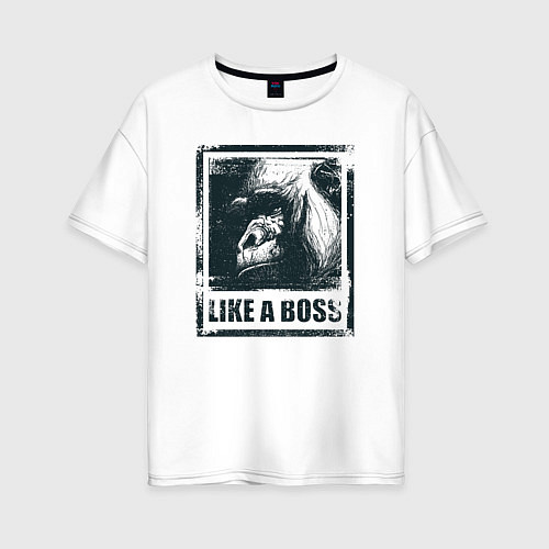 Женская футболка оверсайз Like a boss / Белый – фото 1