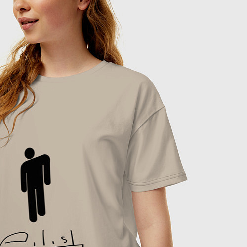 Женская футболка оверсайз Billie Eilish Pirate Baird OConnell / Миндальный – фото 3