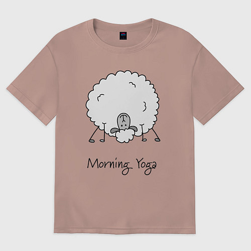 Женская футболка оверсайз Утро и йога / Пыльно-розовый – фото 1