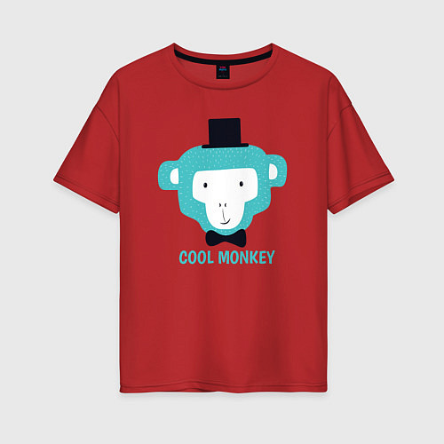 Женская футболка оверсайз Cool monkey / Красный – фото 1