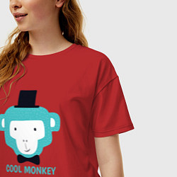 Футболка оверсайз женская Cool monkey, цвет: красный — фото 2