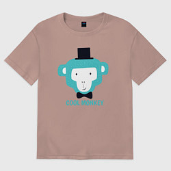 Футболка оверсайз женская Cool monkey, цвет: пыльно-розовый