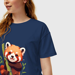 Футболка оверсайз женская The Red Panda, цвет: тёмно-синий — фото 2