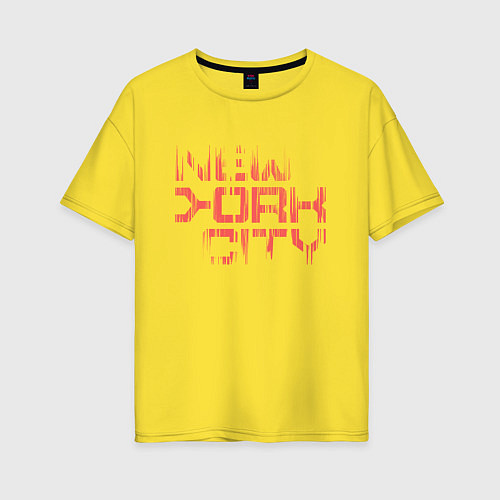 Женская футболка оверсайз New york city streetwear / Желтый – фото 1