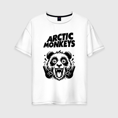 Женская футболка оверсайз Arctic Monkeys - rock panda / Белый – фото 1