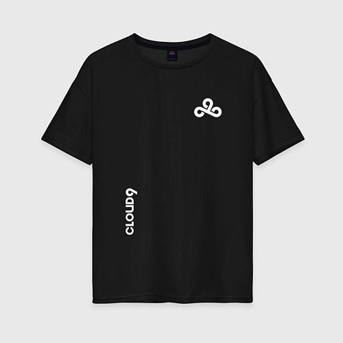 Женская футболка оверсайз Cloud9 - white logo / Черный – фото 1