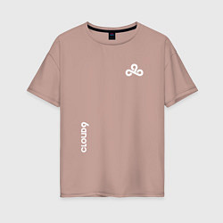 Женская футболка оверсайз Cloud9 - white logo