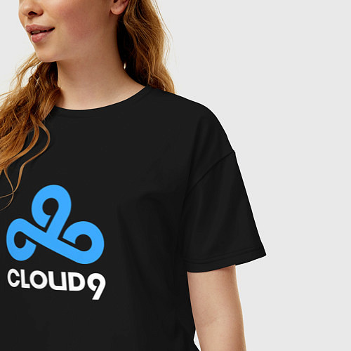 Женская футболка оверсайз Cloud9 - pattern / Черный – фото 3