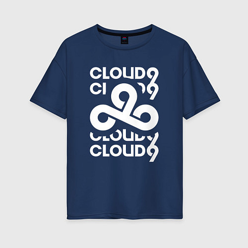 Женская футболка оверсайз Cloud9 - in logo / Тёмно-синий – фото 1