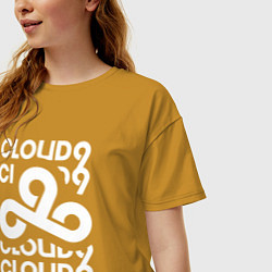 Футболка оверсайз женская Cloud9 - in logo, цвет: горчичный — фото 2