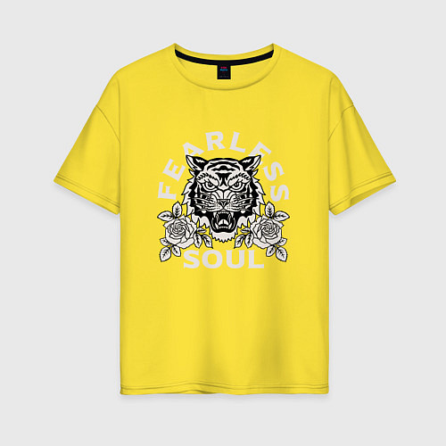 Женская футболка оверсайз Бесстрашная душа / Желтый – фото 1