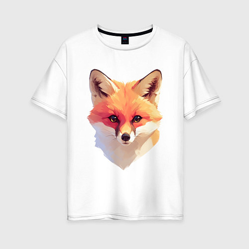 Женская футболка оверсайз Foxs head / Белый – фото 1