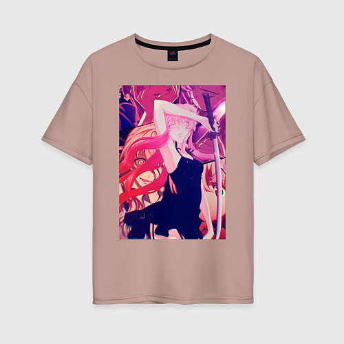 Женская футболка оверсайз Дневник будущего Юно Гасай / Пыльно-розовый – фото 1