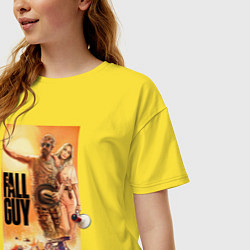 Футболка оверсайз женская Эмили Блант и Райан Гослинг каскадеры, цвет: желтый — фото 2