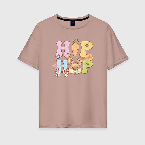 Женская футболка оверсайз Хип-Хоп / Пыльно-розовый – фото 1
