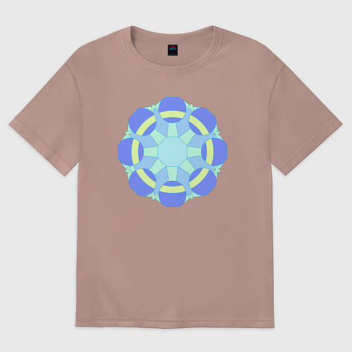 Женская футболка оверсайз Орнамент графический / Пыльно-розовый – фото 1