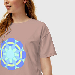 Футболка оверсайз женская Орнамент графический, цвет: пыльно-розовый — фото 2