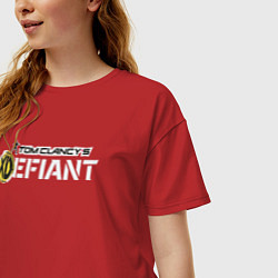 Футболка оверсайз женская Xdefiant logo, цвет: красный — фото 2