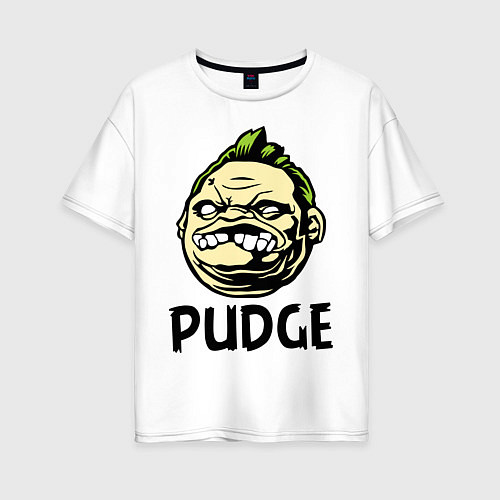 Женская футболка оверсайз Pudge Face / Белый – фото 1