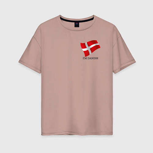 Женская футболка оверсайз Im Danish - motto / Пыльно-розовый – фото 1