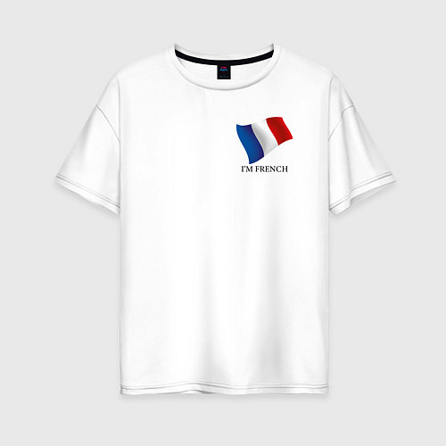 Женская футболка оверсайз Im French - motto / Белый – фото 1