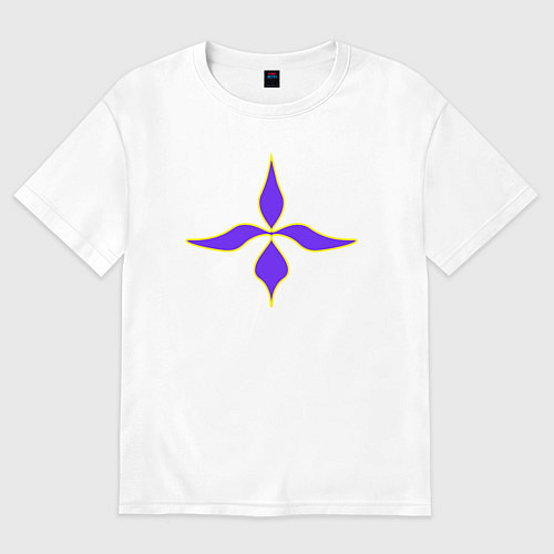 Женская футболка оверсайз Узорные четыре лепестка / Белый – фото 1