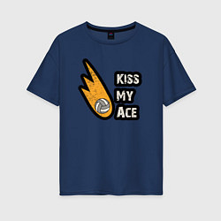 Женская футболка оверсайз Kiss my ace volleyball