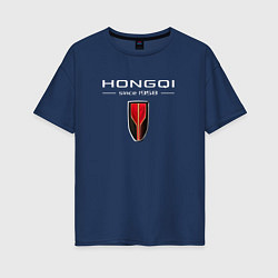 Женская футболка оверсайз Hongqi - logo