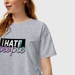 Футболка оверсайз женская Мизантроп, цвет: меланж — фото 2