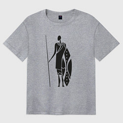 Футболка оверсайз женская Африканец, цвет: меланж