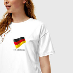 Футболка оверсайз женская Im German - motto, цвет: белый — фото 2