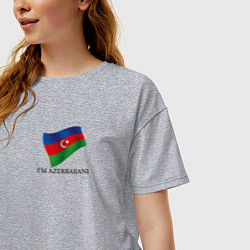 Футболка оверсайз женская Im Azerbaijani - motto, цвет: меланж — фото 2