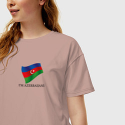 Футболка оверсайз женская Im Azerbaijani - motto, цвет: пыльно-розовый — фото 2