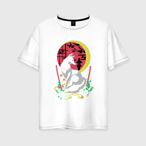 Женская футболка оверсайз Лунная Инари / Белый – фото 1