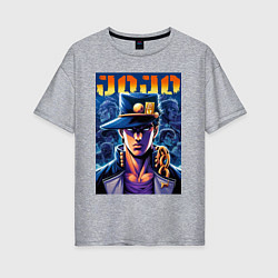 Футболка оверсайз женская Jojo - Jotaro Kujo ai art, цвет: меланж