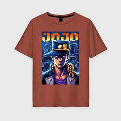 Футболка оверсайз женская Jojo - Jotaro Kujo ai art, цвет: кирпичный