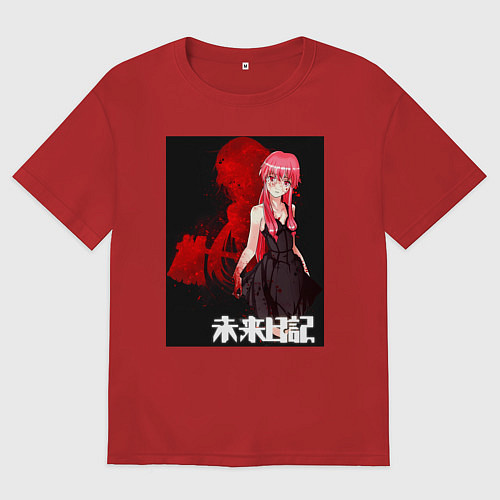 Женская футболка оверсайз Дневник будущего Юно / Красный – фото 1