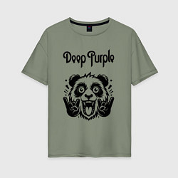 Футболка оверсайз женская Deep Purple - rock panda, цвет: авокадо